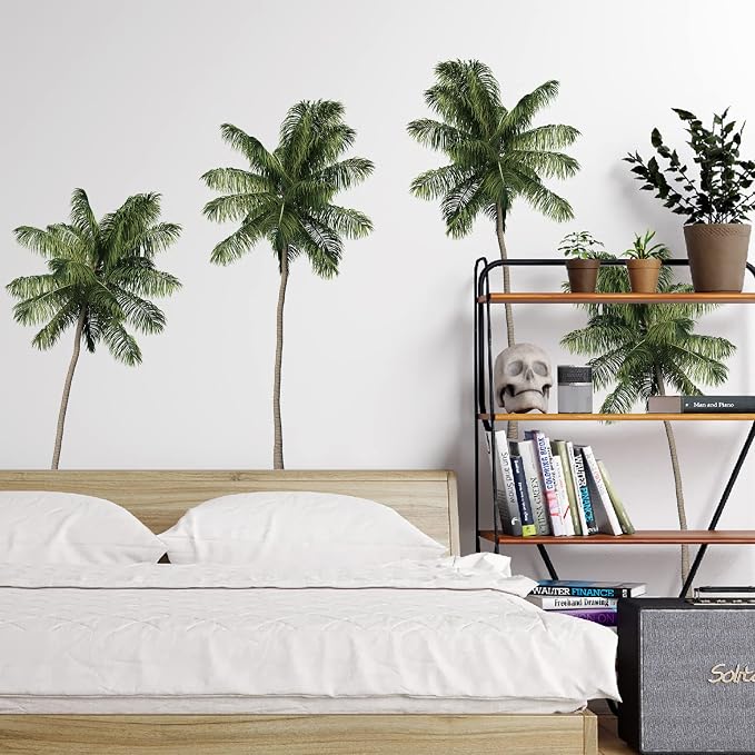 FAYYGYH Tropical Plants Palm Tree Wall Stickers, Green Leaves Removable Art Murals for Living Room, TV Background, Bedroom, Office & Nursery Decor - Image 4