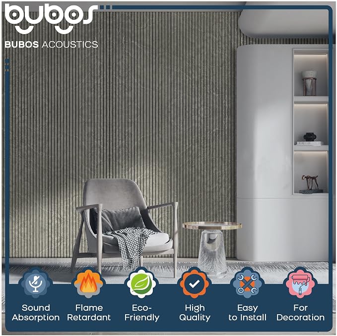 BUBOS 4-Pack Acoustic Panels 47.2"x23.6", Peel & Stick Sound Wall Panels | Self-Adhesive, Marble Pattern Decor Sound Wall Panels, Large Coverage for Studio Office Home - Image 3