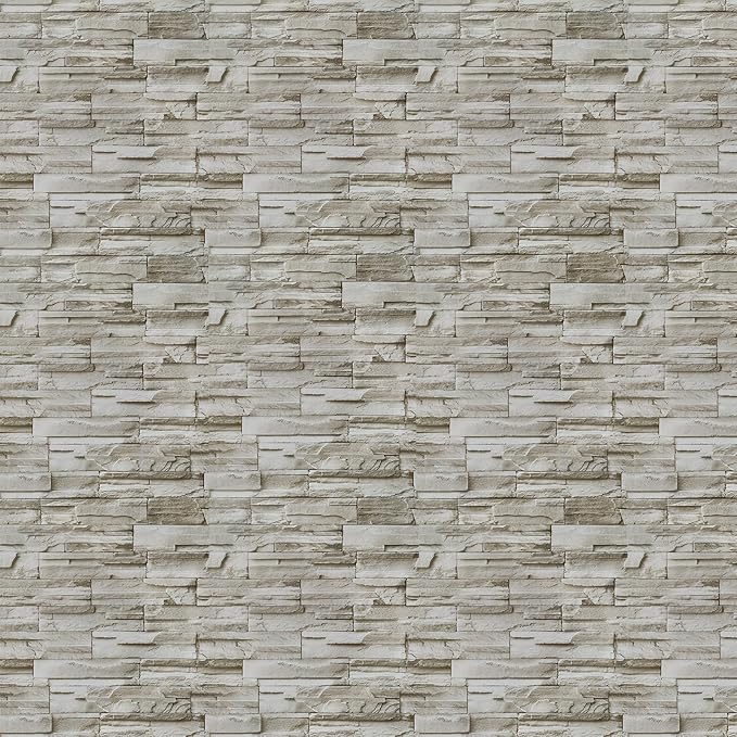 Timeet Stone Peel and Stick Wallpaper 17.3 x 197in Brick Wallpaper Self-Adhesive Stone Contact Paper Removable Décor Wallpaper Stacked Wall Paper Roll by Timeet