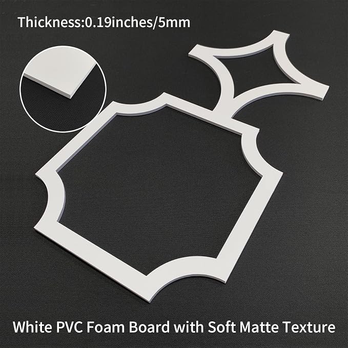 8PCS PVC Modular Decorative Fretwork Wall Panels for Living Room Lobby Bedroom, Star Lattice-White Matte White Finish - Image 2