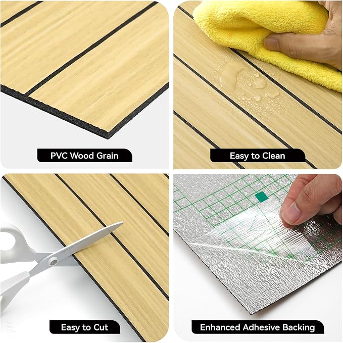 CUCOS Wood Slat Wall Panels Peel and Stick 12"x12" | Self Adhesive PVC Wall Panels for Accent Wall, Waterproof Wall Decor for Living Room Bedroom Office, Light Brown - Image 7
