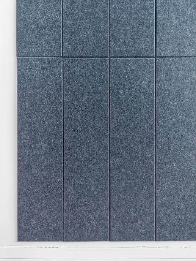 Shiplap Felt Wall Panels for Bedroom & Office, Peel and Stick, Sound Absorbing - 24 Pack Felt Wall Tiles with Adhesive - Denim Blue - Image 4
