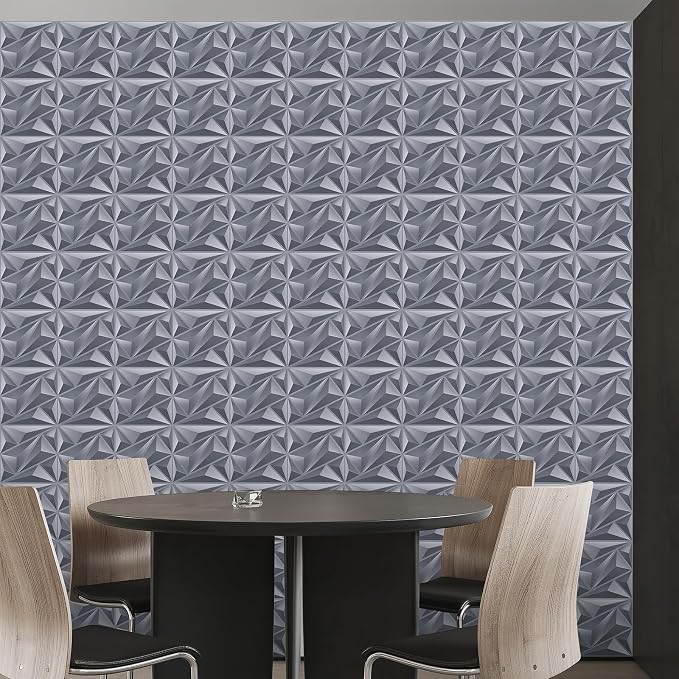 Heikki 30 Pack 3D Wall Panel for Interior Wall Décor, PVC Flower Textured Wall Panels for Living Room Bedroom Hotel Office, 11.8"x11.8", Double-Sided Tape (Gray-DJZ) - Image 5