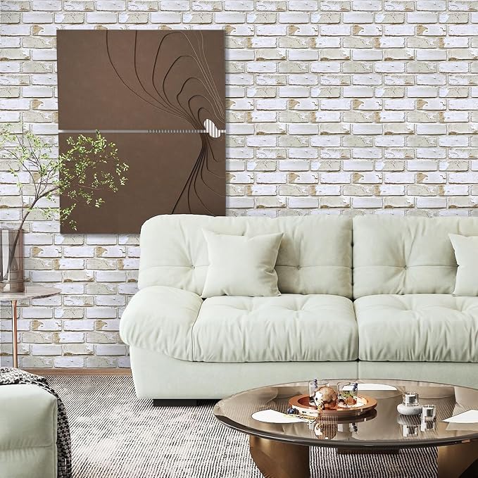 Commomy 3D Brick Wall Panels Peel and Stick 10 pcs 11.8" x 11.8" | Small Size Thin PVC Faux Brick Backsplash for Kitchen,Bedroom,Quick Interior Home Wall Decor(Covers 9.7 sq.ft) - Image 9
