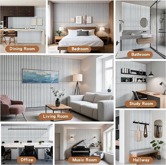 4 Pack Acoustic Wall Panels, Soundproof Panels with Simulated Wood Grain Finish, 47.2”x23.6” Decorative Acoustic Wall Panel for Office,Home Theater,Studio,Living Room, White Oak - Image 8