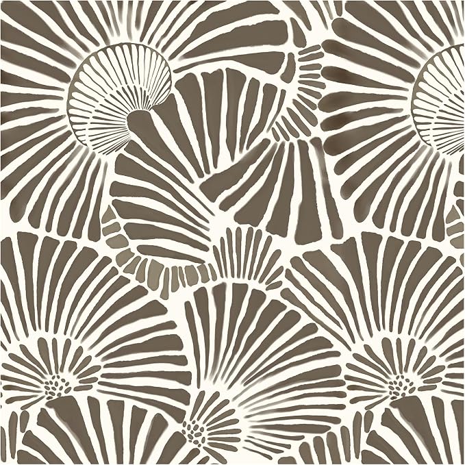 Theper White and Brown Wallpaper Peel and Stick Wallpaper Boho 17.3"×78.8" | Modern Wall Paper Removable Self Adhesive Wallpapers for Bedroom Brown Contact Paper for Cabinets Drawers Shelf Home Vinyl by Theper