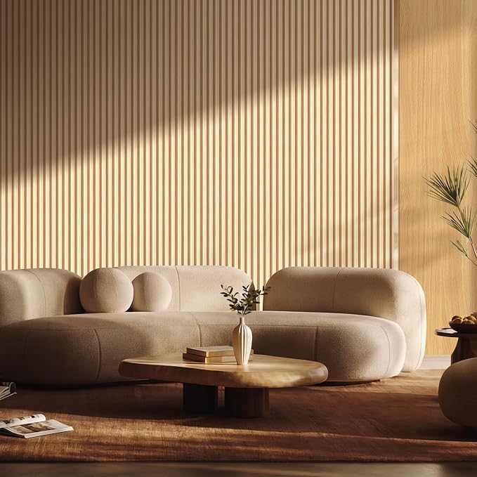 Slat Wall Panel 4-Pack, 108’’x5.7’’, Natural Wood | Real Wood Material, with 2Pcs End Trims, Wood Wall Panel for Interior Wall Decor, Bedroom, Living Room, TV Background - Image 5