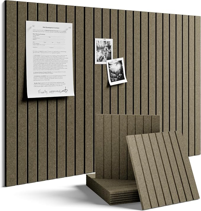Fluxynara 36" x 24" Large Felt Bulletin Board, Earth Brown | 6 Pack Cork Board Alternative with 30 Safe Adhesive Tabs, Pin Boards for Wall Decor, Home, Office, Classroom,Dorm by FLUXYNARA