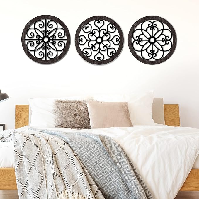 Blulu 3 Pieces Thicken Rustic Wall Decor Farmhouse Wall Art Decor Wood Hanging Decoration for Living Room Bedroom Home Indoor Outdoor Office(Classic Style) - Image 5
