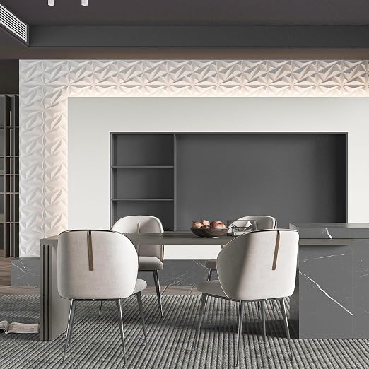 Art3dwallpanels 100 Pack 3D Wall Panels Diamond, White, 12''x12'' | PVC Accent Wall Panels for Interior Wall Decor, Living Room Lobby Bedroom Hotel Office - Image 8