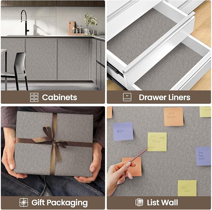 Taupe Peel and Stick Self Adhesive Wallpaper Countertop Contact Paper | Removable Self Adhesive Waterproof Bathroom Wallpaper 15.7" X 118" Kitchen Vinyl Wrap for Cabinet Wall Cover Paper - Image 5