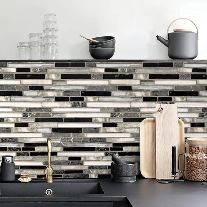 Livebor Backsplash Peel and Stick Wallpaper Kitchen Wallpaper17.7” x 393.7” | Kitchen Contact Paper Peel and Stick Wallpaper Backsplash Wallpaper Countertops Waterproof Wall Paper for Bathroom Tile Vinyl by LiveborDirectWallpaper