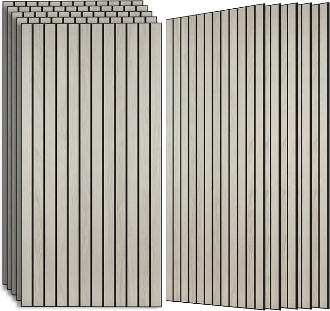 10 Pack Acoustic Wall Panels, 47.2”x23.6”x0.35”,Natural Oak | Simulated Wood Grain Finish Wall Panels,Acoustic Wall Panels,PVC Wood Veneer Wall Panels for Office,Home,Theater,Studio by AUTORIFIC