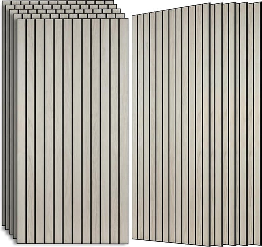 10 Pack Acoustic Wall Panels, 47.2”x23.6”x0.35”,Natural Oak | Simulated Wood Grain Finish Wall Panels,Acoustic Wall Panels,PVC Wood Veneer Wall Panels for Office,Home,Theater,Studio by AUTORIFIC