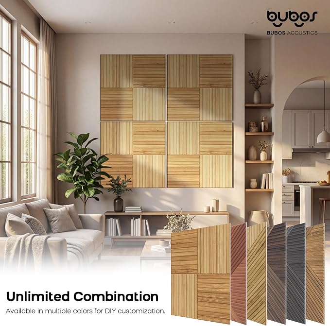 BUBOS 6 Pack Art Acoustic Wall Panels,70.8”x47.2”Self Adhesive for Home Decor | Peel and Stick, for Home Office, Studio & Wall Decor Sound Treatment, Wall Panels for Noise Reduction & Stylish Room - Image 6