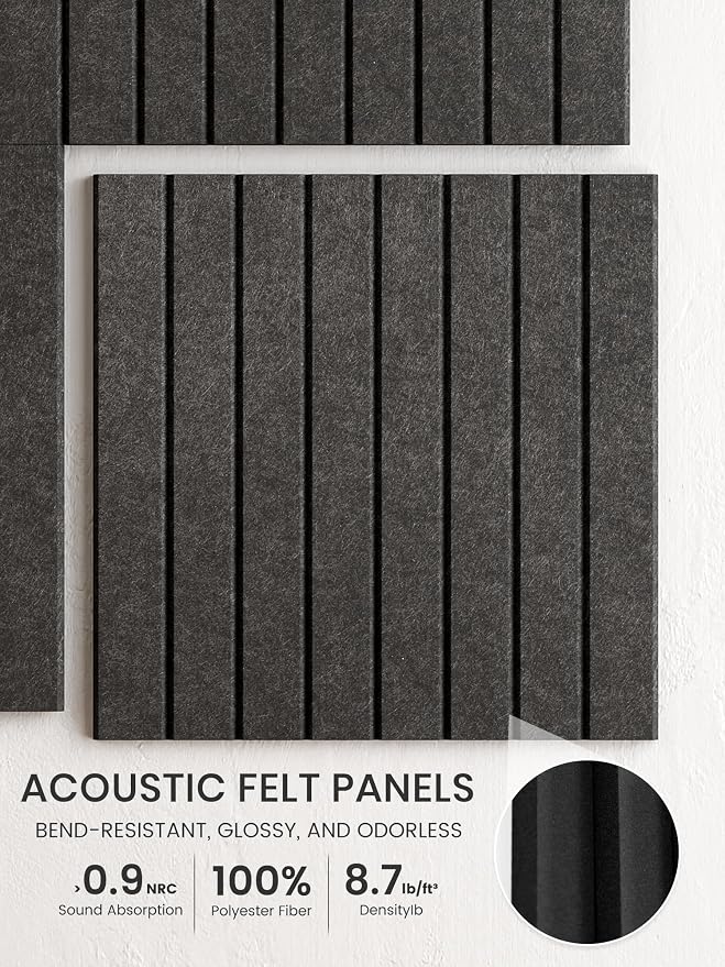 Bumusty 36"x 24" Large Felt Bulletin Board Tiles,Charcoal Gray | 6-Pack Cork Board Alternative, Wall Decor, 30 Pushpins, 30 Adhesive Tabs, Vision Board, Office, Classroom, Home, Dorm - Image 3