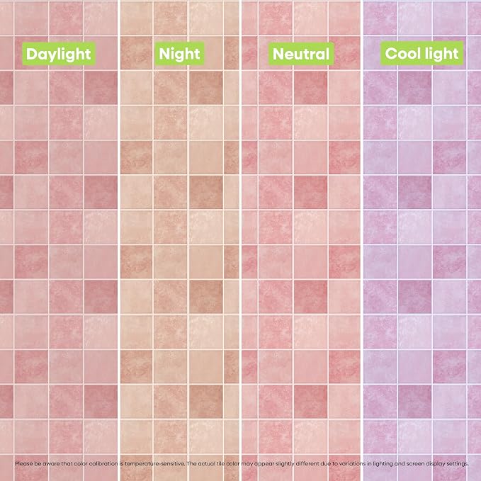 Select 5 Pack Peel and Stick Backsplash Square Tiles, 12x12 in, Pink | Extra Thick 3D Wall Panels, Heat & Water Resistant, Easy DIY Kitchen, Bathroom, Laundry, Fireplace & Rental Home Wall Décor - Image 6