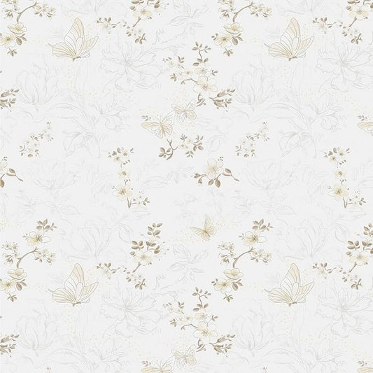 Ismoon 17.3"x197"Peel and Stick Wallpaper Boho Vintage Floral Wallpaper Beige/Brown Butterfly Contact Paper for Cabinets Removable Self-Adhesive Wall Paper Bedroom Covering Wall Decorative Vinyl by Ismoon