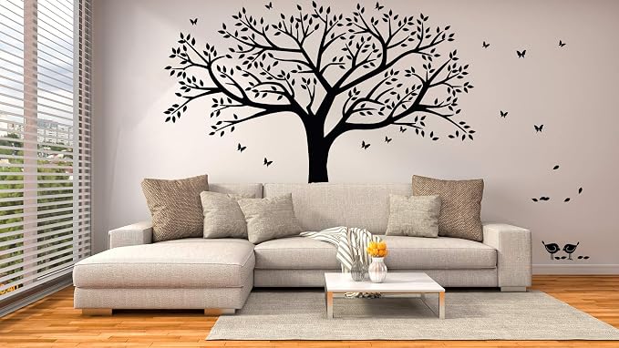 Giant Family Photo Tree Wall Decal Wall Sticker Vinyl Mural Art for Home Decor Room Decor (Black) by MAFENT
