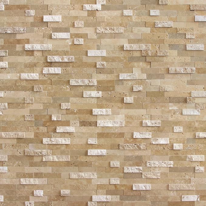 SUNWINGS 5-Sheet Peel and Stick Mosaic Natural 3D Stone Self Adhesive Marble Tiles, 11.5" x 10.7" Stick on Backsplash for Kitchen Bathroom Fireplace Vanity, Beige - Image 9