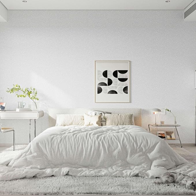 White Textured Wallpaper Peel and Stick Silk Embossed Vinyl Contact Paper | 15.7" X 118" Removable Wrap Paper for Cabinet - New Environmentally Friendly Upgrade Wall Paper for Cabinets Shelves - Image 9