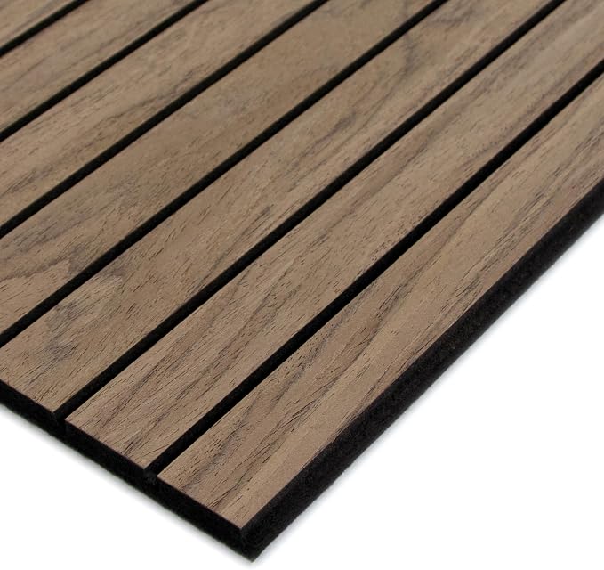 4-Piece Wood Slat Wall Panel for Interior Wall Decor Noise Cancelling 47.2" x 23.6" Peel and Stick Acoustic Decorative 3D Sound Absorbing Wall Paneling, Walnut - Image 9