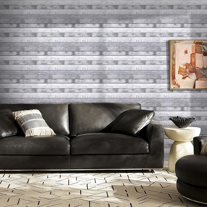 COMSTICKC 3D Faux Wood Wall Sticker Shiplap Peel and Stick for Wall Decor | 10 Pcs 11.8" x 11.8", Not Real Wood, Ultra-Light Thin PVC 3D Fake Wood Decorative Tiles Wall Panels, Cover 9.7 sq ft - Image 7