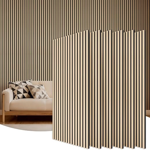 TONOR Wood Wall Panels for Interior Wall Decor-6 Pack 47.2" x 23.6" | Wood Slat Acoustic Panels-46.41ft², Soundproof Wall Panels for Noise Cancelling and Decoration, Living Room, Office, Oak by TONOR