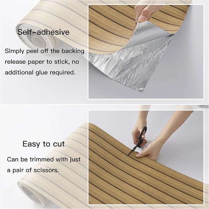 Teak Yellow Peel and Stick Slat Wall Panels,Wood Grain Paneling | (118"x15.75",13Sq.ft)Self-Adhesive,Soundproof,Moisture-Resistant,3D,Faux Wood Panels,for Bedroom,Bathroom,Entryway - Image 6