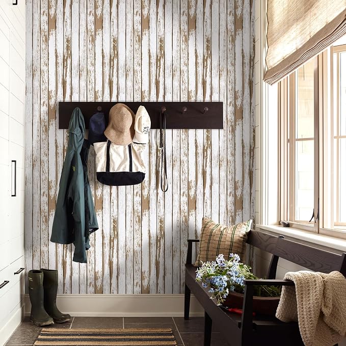 Commomy Faux Wood 3D Peel and Stick Wall Stickers,Thin Urltra PVC - 12 pcs | Printable Retro White Wood Look Wall Covering for Bedroom,Living Room,Home Office Interior Home Decor(Covers 22.48 sq.ft) ﻿ - Image 8