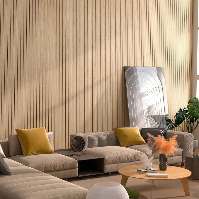 Peel and Stick Wood Slat Wall Panels, Yellow Wood, 118 x 15.7 in | 2.8mm 3D Flexible PVC Wood Panel, Faux Wood Self-Adhesive Foam Wallpaper for Bedroom, TV Wall & Office, 12.86 Sq ft - Image 5