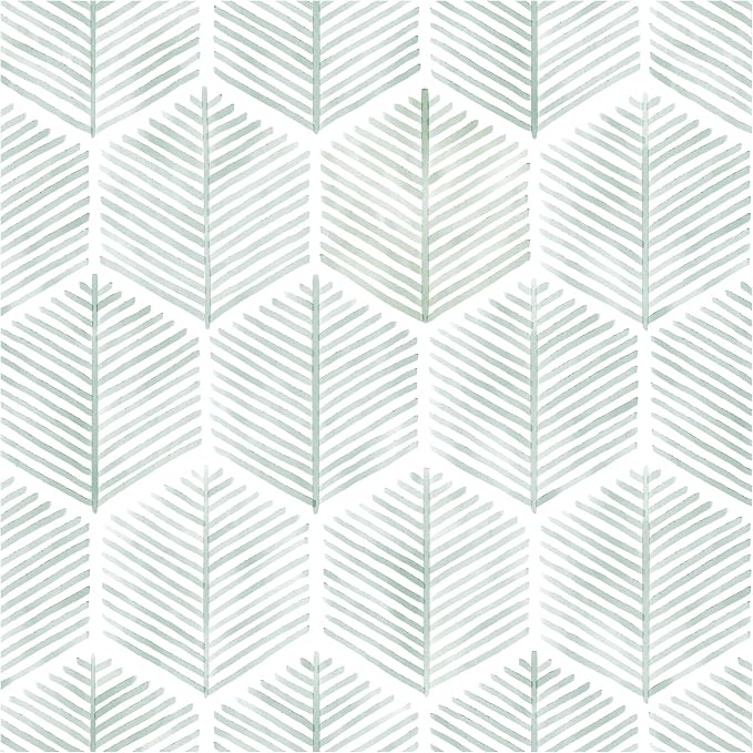 OSECAGE Modern Peel and Stick Wallpaper Boho Contact Paper 17.3''×197'' | Geometric Self Adhesive Wallpaper Removable White and Green Wall Paper Decorative for Bedroom Bathroom Cabinets Decor Vinyl by OSECAGE