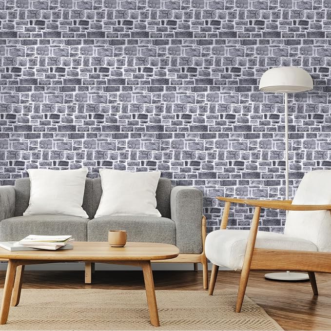 COMSTICKC 3D Faux Stone Wall Panels Peel and Stick, 10 Pcs 11.8" x 11.8" | Gray, Not Real Stone, Ultra-Light Thin PVC 3D Fake Rock Wall Sticker Covering for Easy DIY Interior Decor, Cover 9.7 sq ft - Image 7
