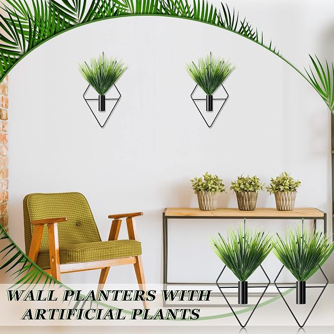 Canlierr 4 Pcs Wall Decor Hanging Planters, Aquatic Plant, Black - Image 4