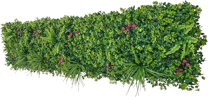 VEVOR Artificial Plant Wall, 12PCS 20 x 20 in Artificial Boxwood Panels, Greenery Backdrop Privacy Hedge Fence with Sun Protection, Fake Grass Wall Screen for Wedding, Indoor, Garden，Mixed Leaf - Image 9