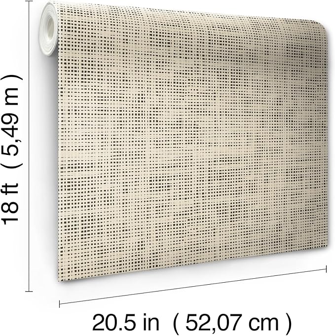 NuWallpaper Laos Ivory Peel and Stick Wallpaper, Ivory Linen Texture Removable Contact Paper for Walls, Self Adhesive Wall Covering for Bedroom Living Room Accent Wall - Image 6