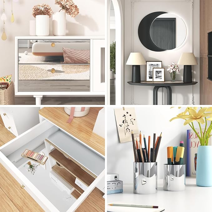Mirror Sticker for Wall 15.75"x394" Vinyl Mirror Wallpaper Peel and Stick Countertops Home Wall Paper Roll Metallic Contact Paper Fridge Covers Craft Dresser Door DIY Non-Glass Silver - Image 5