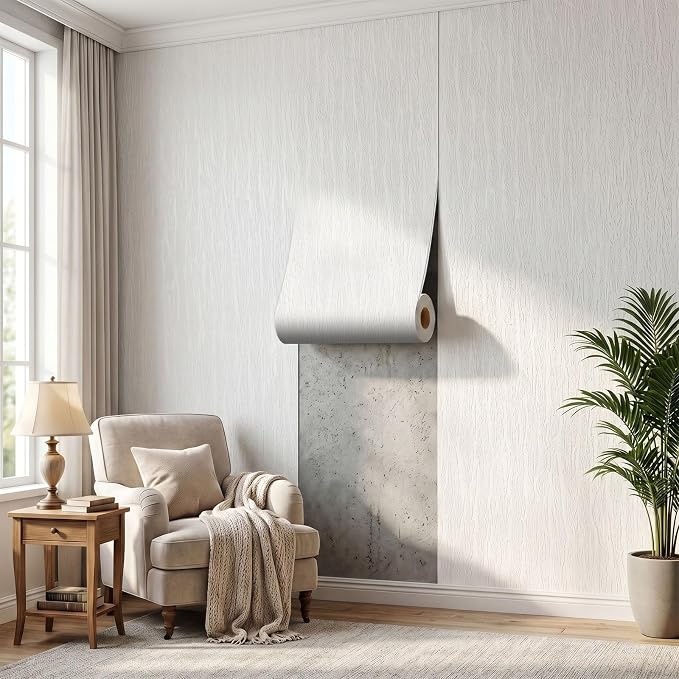Thick Foam Peel and Stick Wall Covering Roll 15.7” x 118” – 2.5mm, Quick Renewal Cover for Old Wall, Self Adhesive Wallpaper for TV Background, Living Room by auxua
