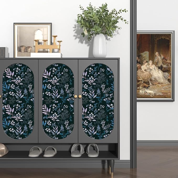 Laatse Vintage Floral Peel and Stick Wallpaper 17.5'' x 393'', Blue Pink | Self Adhesive/Removable/Waterproof/Thick Vinyl Contact Paper for Bathroom Bedroom Shelf Cabinet Drawer,Prepasted,Easy Peel - Image 4