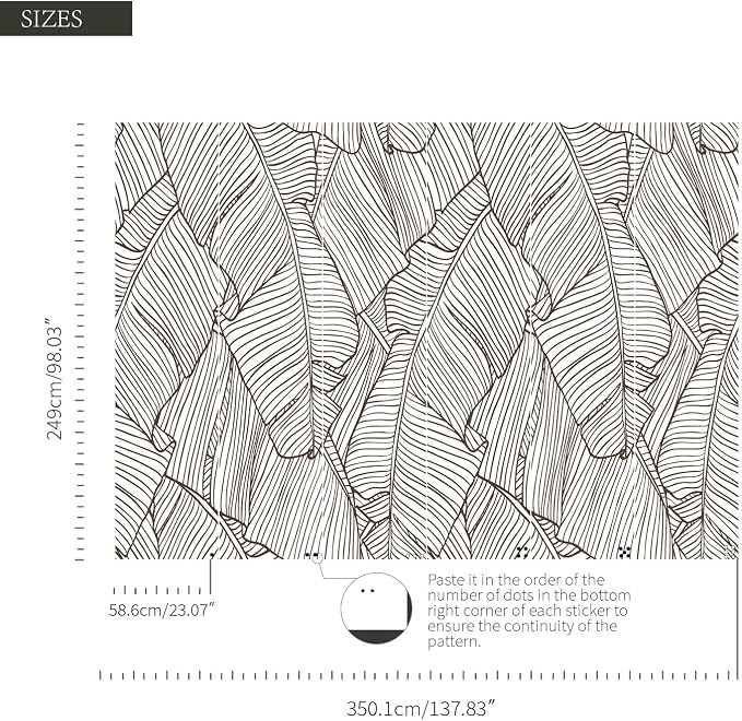 Banana Leaves Peel and Stick Wall Mural for Living Room | 137''x98'', Extra Wide Urban Funky Wallpaper, Removable Leather Textured & Water-Resistant, Salon Gallery Home Bar - Image 3