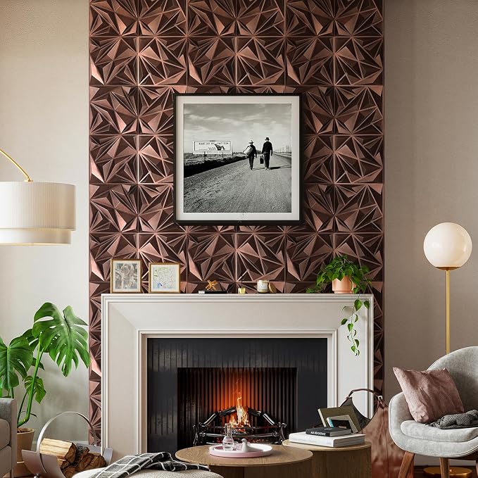 STICKGOO Diamond Wall Panels, Antique Copper, 12''x12'', 33 Pack | Accent Wall Panels for Interior Wall Decor, Living Room, Bedroom, TV Background, Office, Cover 32 Sq.Ft - Image 7