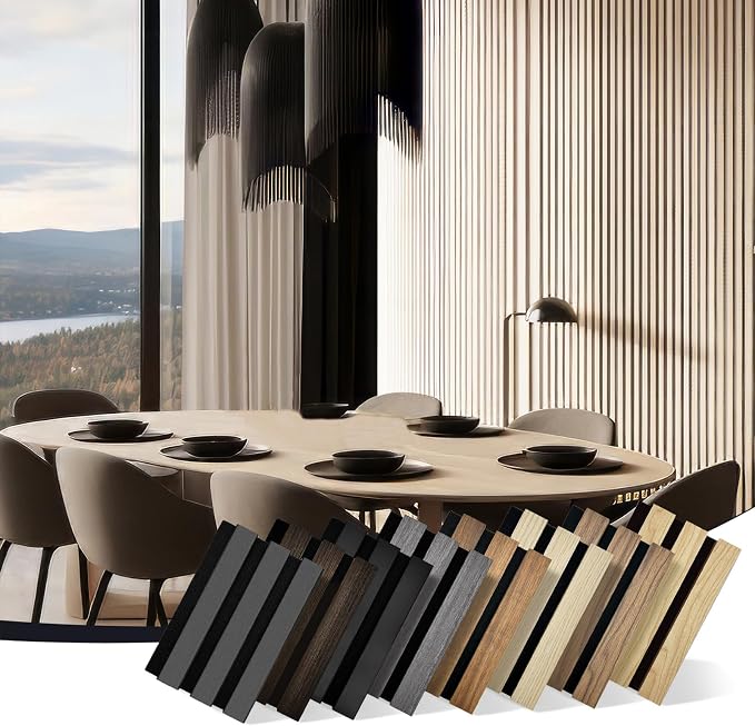 RITOLLO Wood Panels for Wall 4.92"×7.68" Acoustic Panels for Interior Wall Decor, 3D Wood Slat Wall Panel/Fluted Sound Absorbing Panel - 8 Color Samples 8 Pack by Ritollo