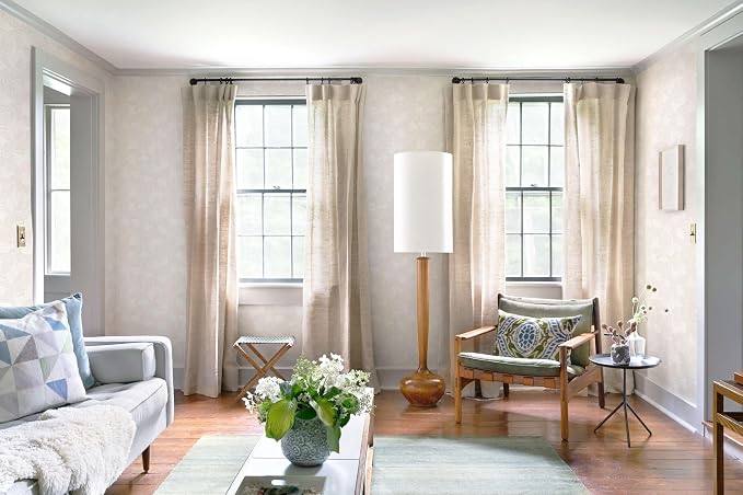 Dimoon Peel and Stick Wallpaper Beige Geometric Contact Paper for Bathroom Kitchen Striped Botanical Stick on Wall Paper Leaf Boho Removable Wallpaper Renter Friendly Vinyl Waterproof 17.3''x78.7'' - Image 7