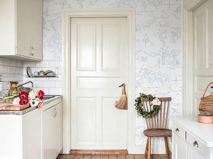 Dimoon 78.7"x17.3" Peel and Stick Wallpaper Contact Paper Boho Blue White Wallpaper Floral Removable Wall Paper Self Adhesive Modern for Nursery Bedroom Cabinets and Drawers Papel Tapiz para Pared - Image 8