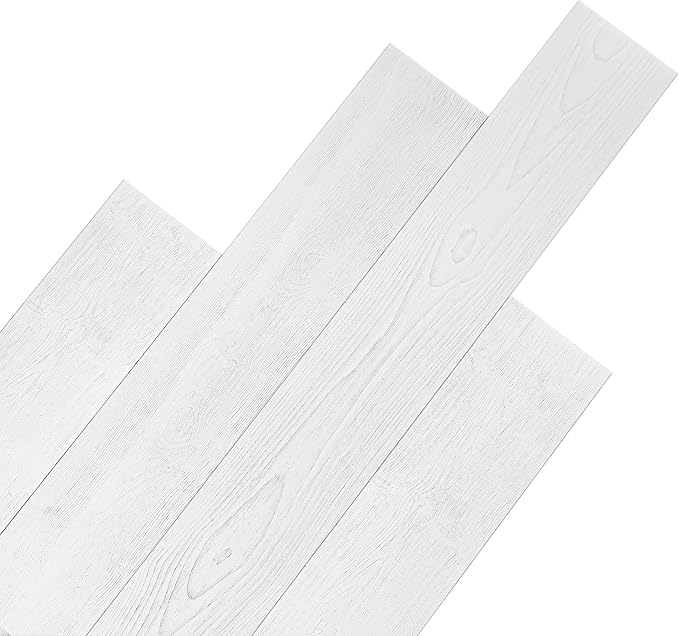 Real Wood Wall Planks-5" White Shiplap Panel Peel and Stick 10Pack 12.5SqFt | 5in wide solid wood shiplap planks-easy DIY wall shiplap panels Perfect for accent wall,backsplash,bedroom, living room by Luxdecor