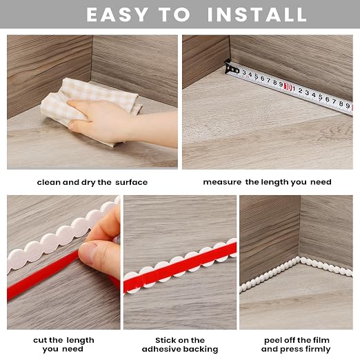 Leinuosen Flexible Bead Molding Trim Peel and Stick White 10ft /15 mm - Image 6