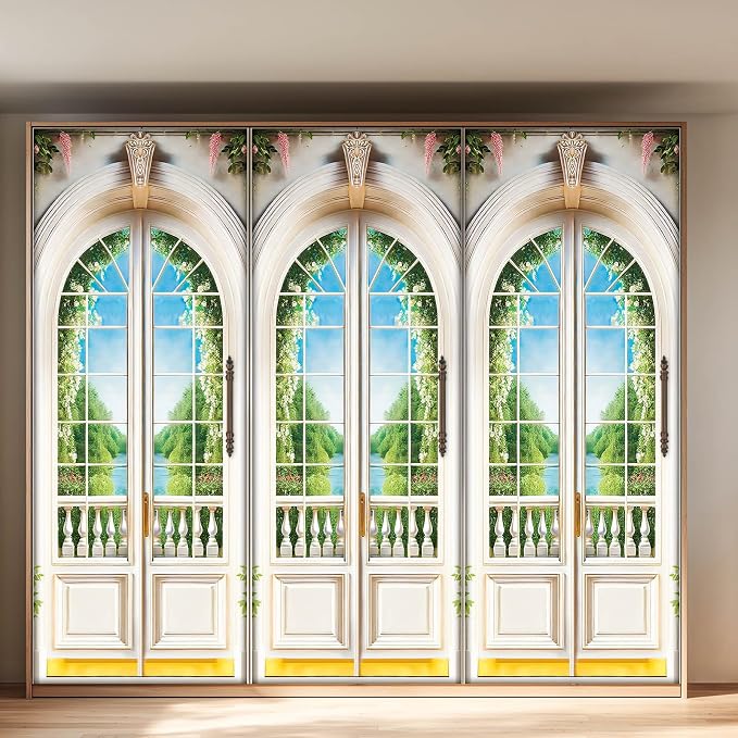 HOMETITUTE Arched White Door River Nature Peel Stick 30.3x78.7 Vinyl | Wall Cover Poster Decals Removable Wallpaper Self Adhesive Livingroom Bedroom Office - Arched River - Image 5