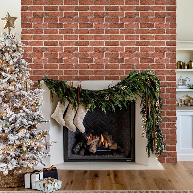 3D Peel and Stick Faux Brick Wall Panels 11.8" x 11.8" 10-Pack | Orange, Small Brick-Look Textured Sticker, Thin Lightweight PVC Self Adhesive Wall Tiles for Interior Decor, Cover 9.7 sq ft - Image 10