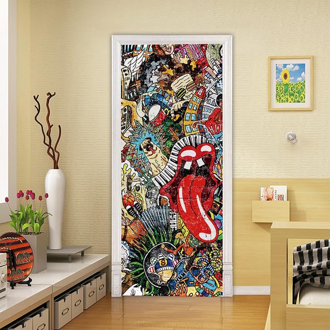 TUOKING Door Sticker,Peel and Stick Removable Vinyl Door Decals | Wallpaper Waterproof Self-Adhesive Mural for Home Decor,Wall Covers Poster,30.3" W x 78.7" L,Set of 2 Sheets - Image 4