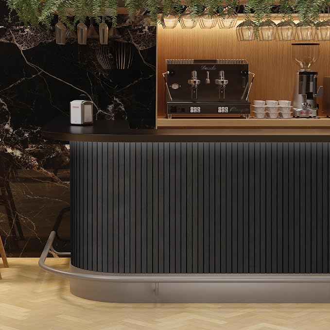 4-Piece Wood Slat Wall Panel for Interior Wall Decor Noise Cancelling 47.2" x 23.6" Peel and Stick Acoustic Decorative 3D Sound Absorbing Wall Paneling, Black Grey - Image 7